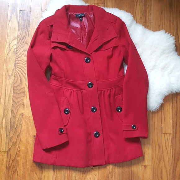 Byline Jackets & Blazers - EUC red peacoat with cute details